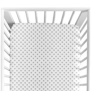 Sweet Jojo Designs Grey/White Polka Dot Bed Sheet